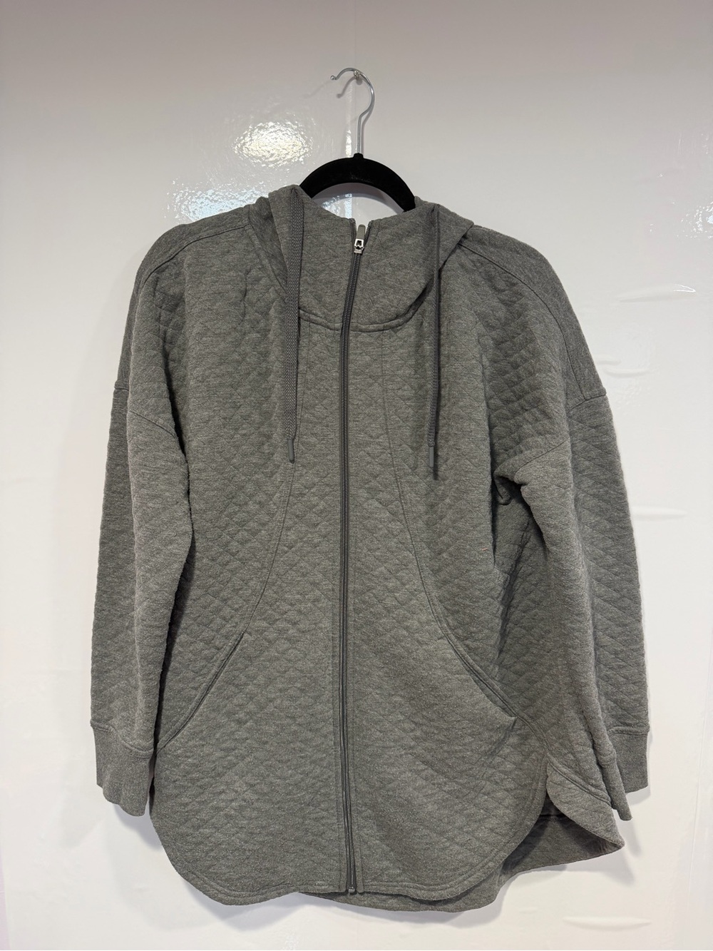 Athletic Works Gray Quilted Zip Hoodie